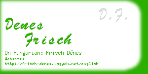 denes frisch business card